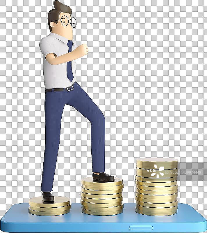 三维渲染的卡通商务小人图片素材