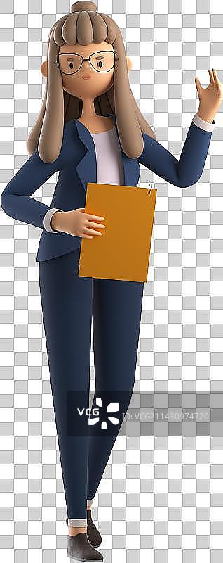 三维渲染的卡通商务小人图片素材