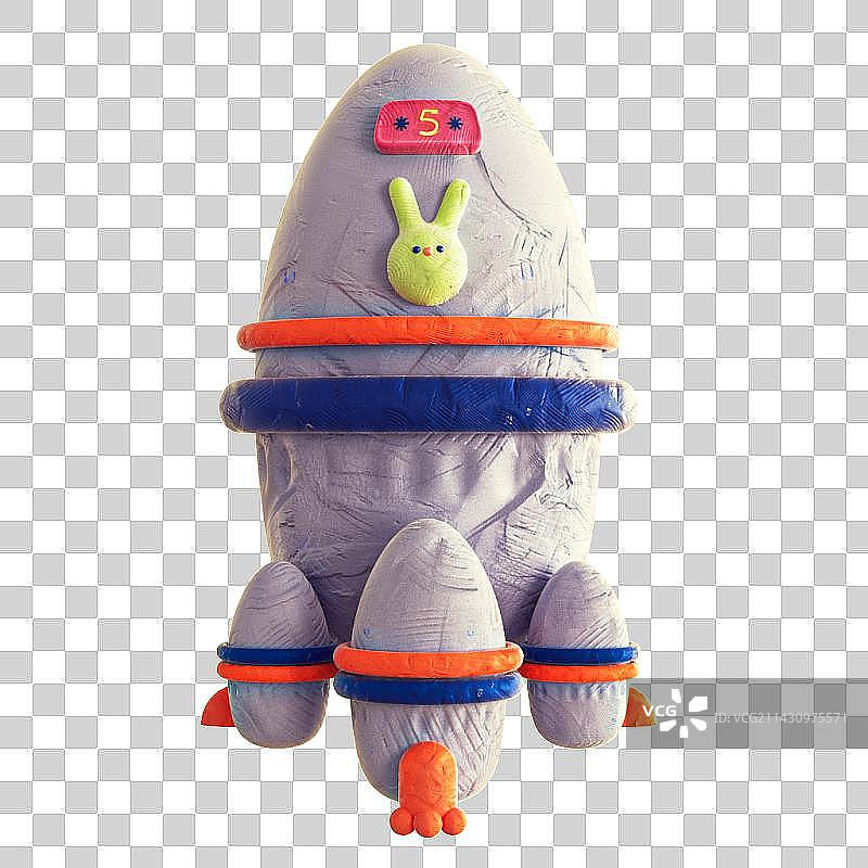 中国航天日嫦娥5号C4D黏土风格插画图片素材