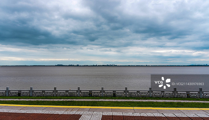 浙江海宁观潮城附近的航拍图片素材图片素材