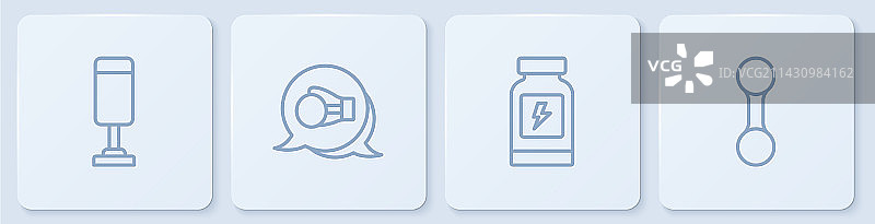 拳击沙袋能量饮料手套线条icon图片素材