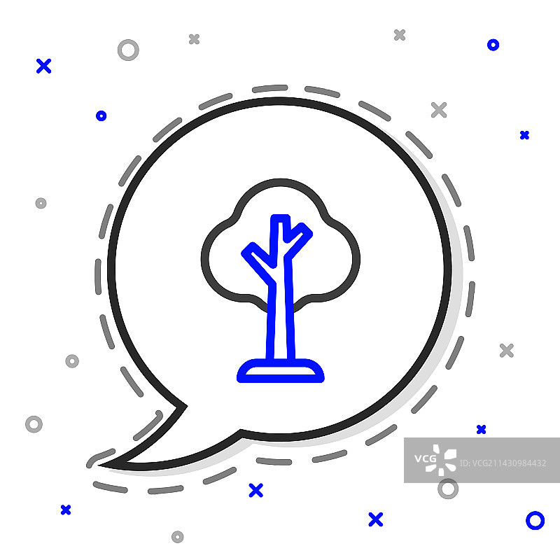 白色背景上的树木线条图标图片素材