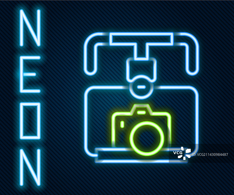 霓虹灯单反相机云台稳定器图片素材