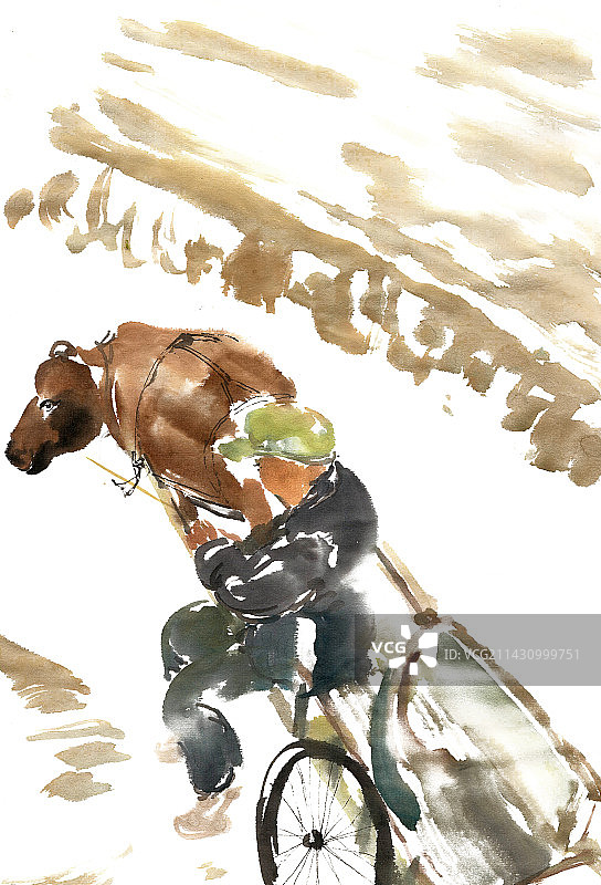 坐地排车的老人图片素材