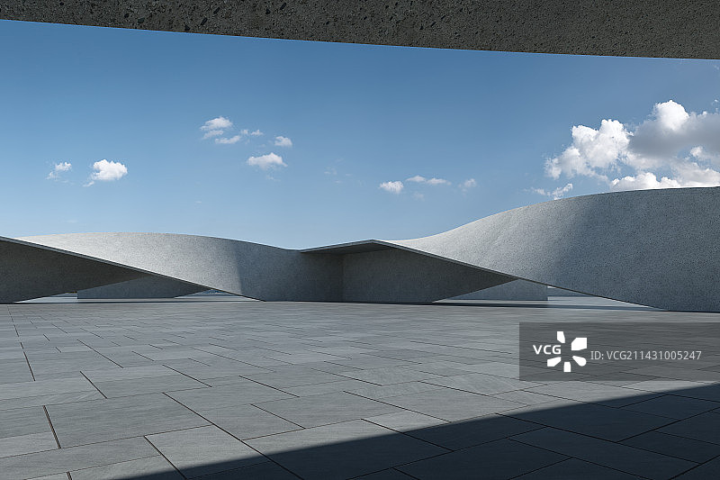 现代极简建筑空间露天广场图片素材