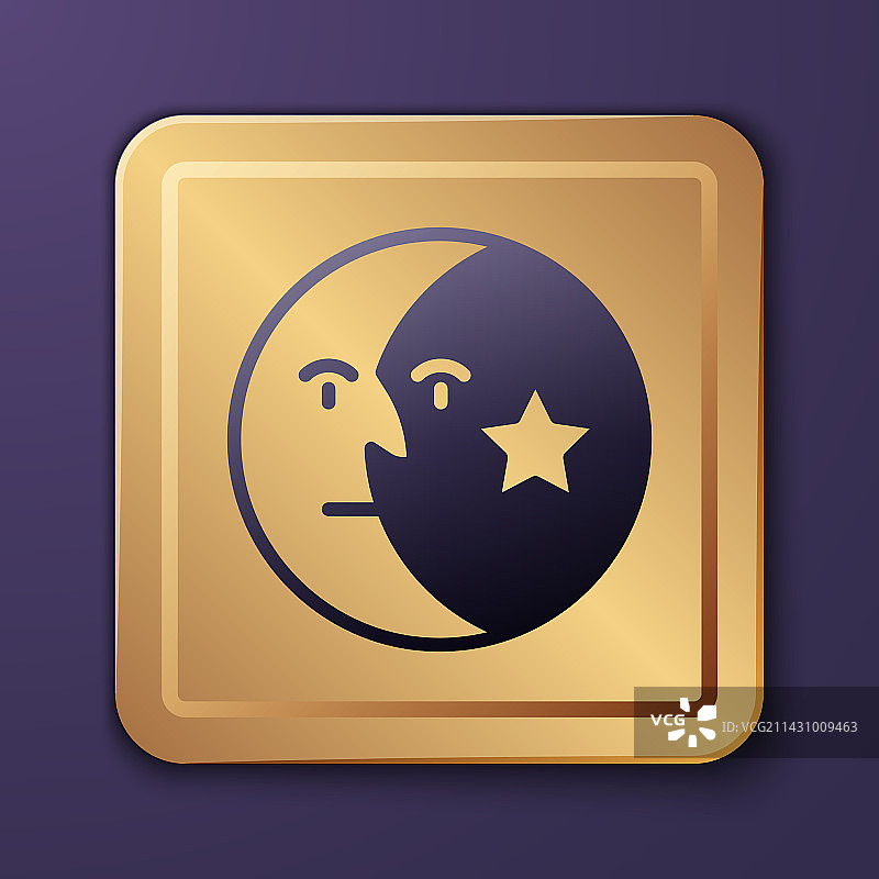 紫色月亮和星星图标，紫色背景图片素材