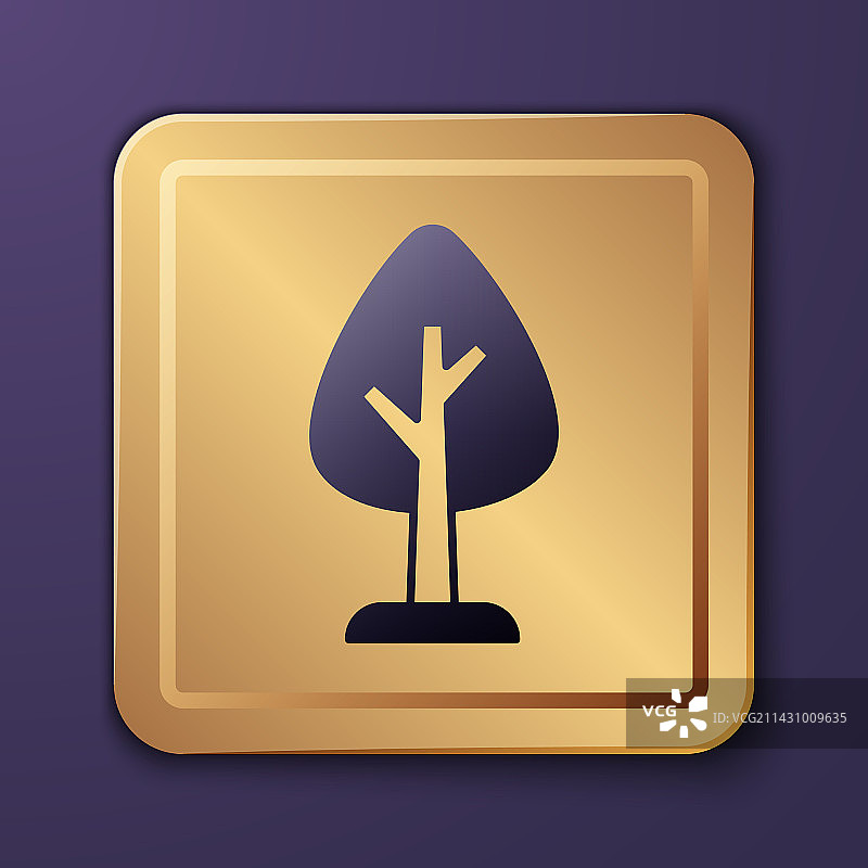 紫色树木图标，紫色背景图片素材