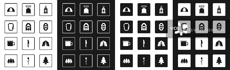 露营灯漂流船登山扣套装图片素材