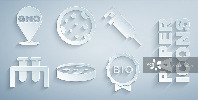 带细菌培养皿注射器试管套装图片素材