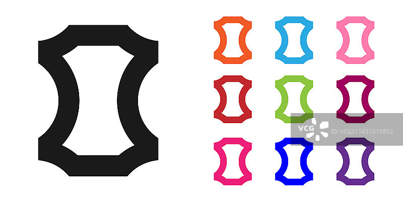 白色背景上的黑色皮革图标图片素材