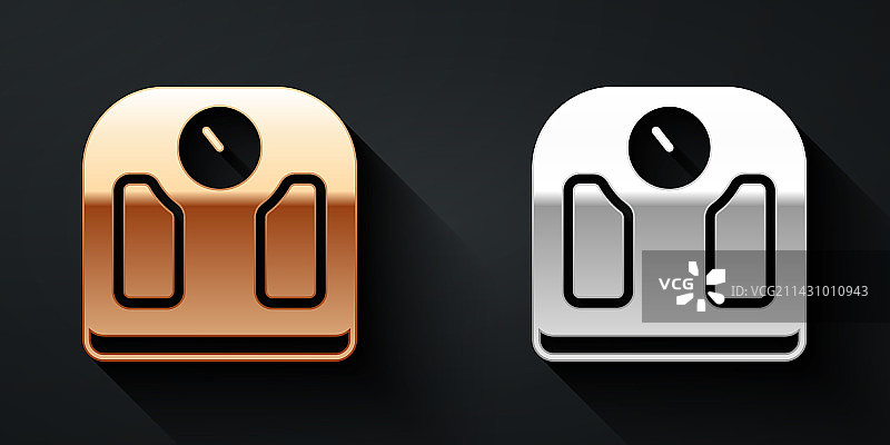 金色和银色浴室秤图标图片素材