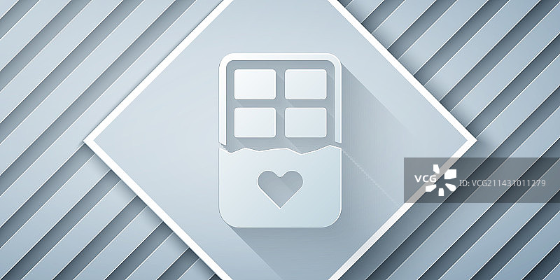 灰色背景上的剪纸巧克力棒图标图片素材