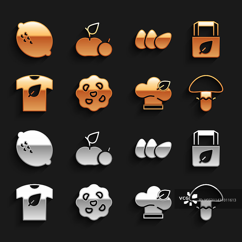 饼干购物袋与回收标志图片素材