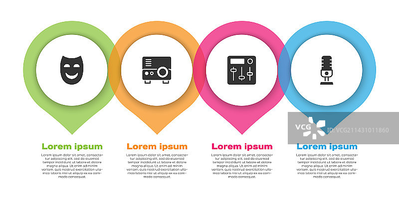 戏剧喜剧面具媒体投影仪声音套装图片素材