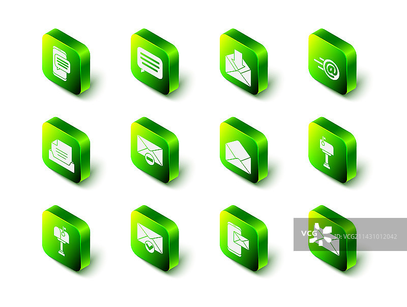 语音气泡、聊天、信封与邮件图标图片素材