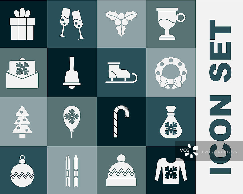 圣诞毛衣圣诞老人礼品袋套装图片素材