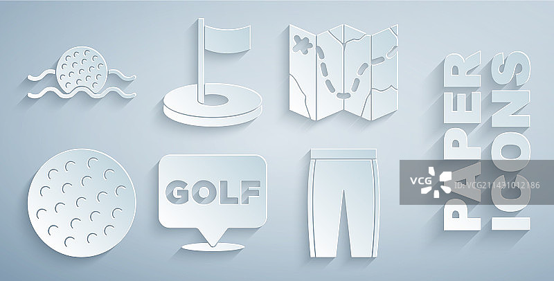高尔夫标签球场布局高尔夫球裤球洞套装图片素材