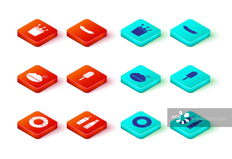 甜甜圈酱汁瓶米饭碗图片素材