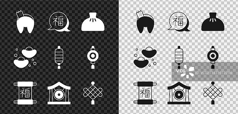 中国新年幸运饼干饺子套装图片素材