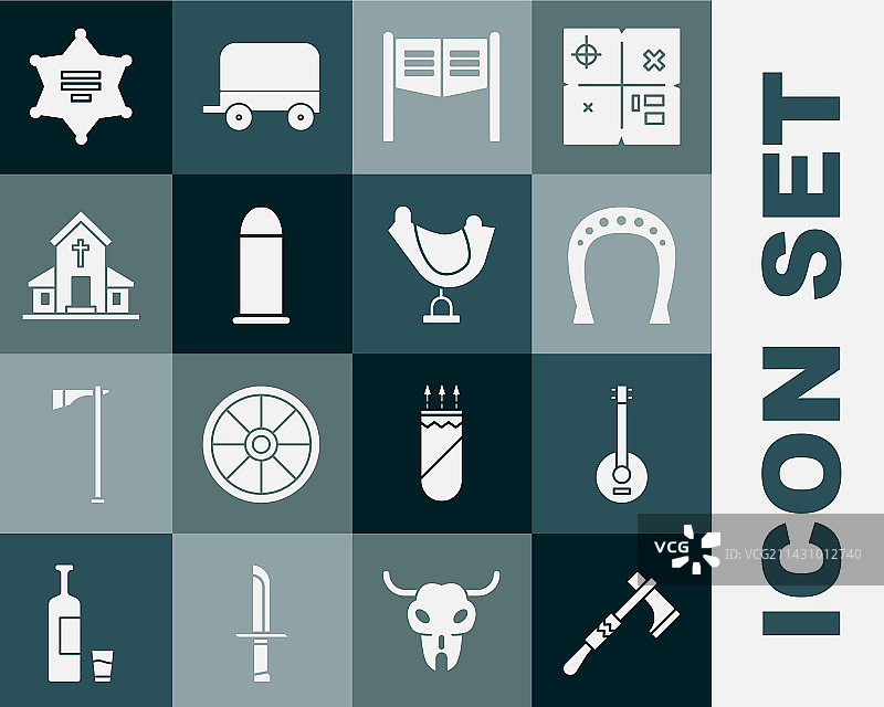 战斧班卓琴马蹄铁酒吧门套装图片素材