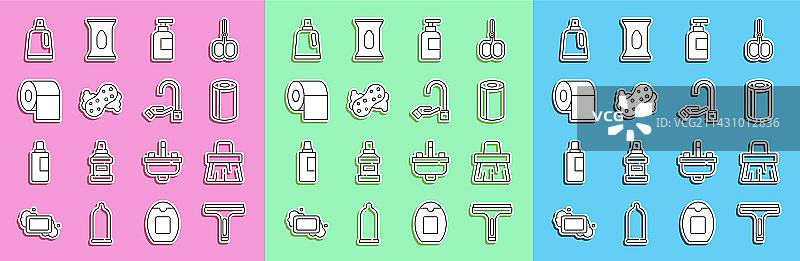 橡胶清洁刷和纸巾套装图片素材