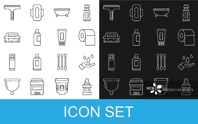 漱口水瓶用肥皂洗手线条图标图片素材