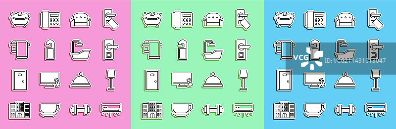 线性空调、台灯、数字门图片素材