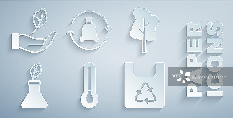 温度计、树木、植物和购物图片素材