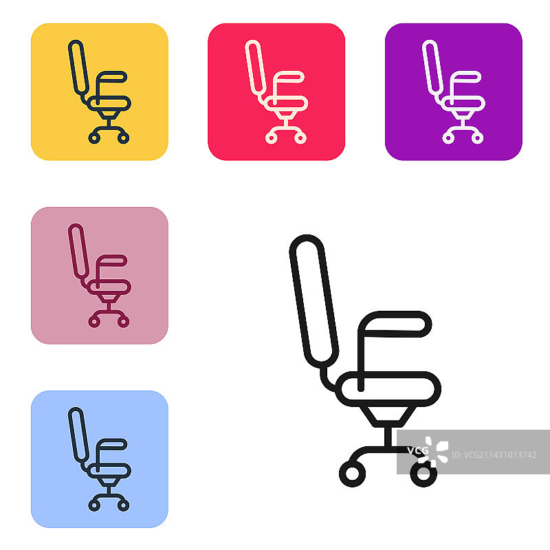 黑色线条办公椅图标图片素材