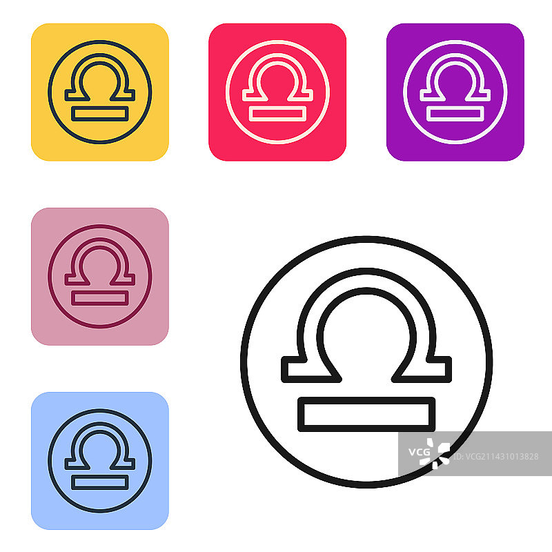 黑色线条天秤座星座图标图片素材