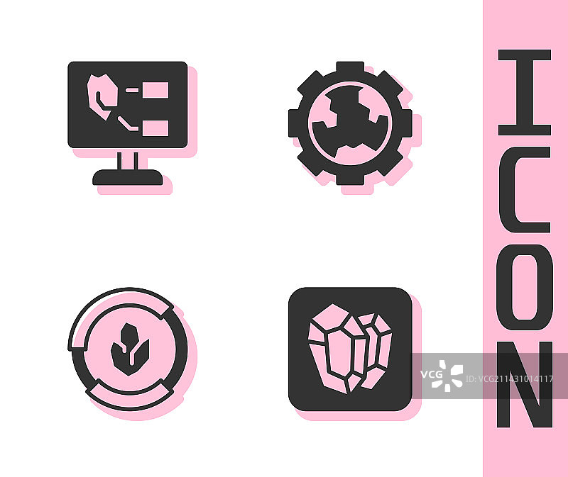 宝石、土壤分析和齿轮合集图片素材