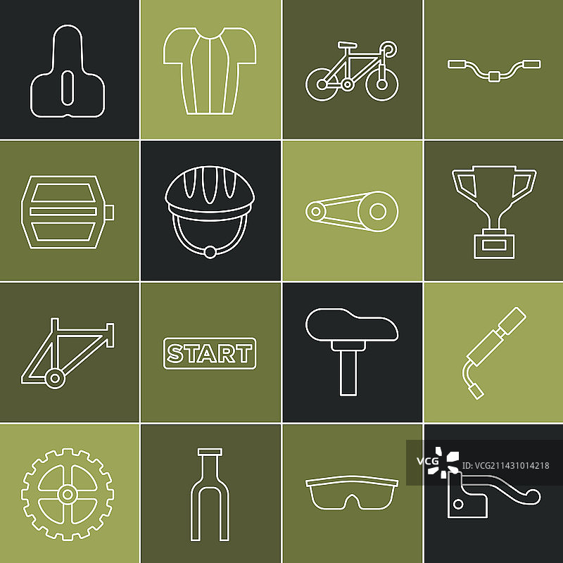 自行车刹车和气泵的线条设计图片素材