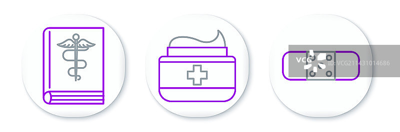 绷带石膏医疗书籍线条图片素材