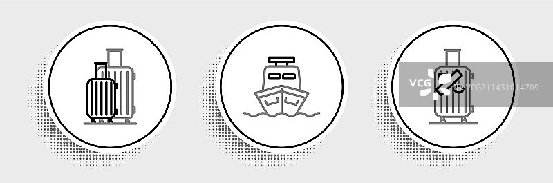 旅行行李箱和贴纸素材图片素材