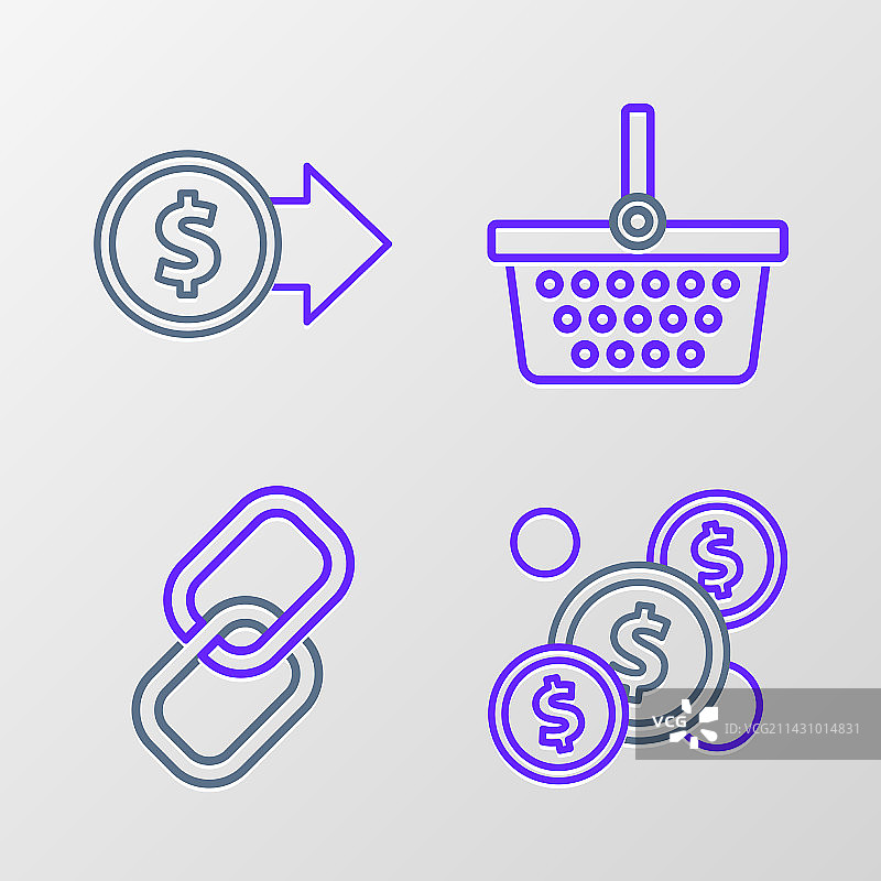 美元锁链金币线条设计图片素材