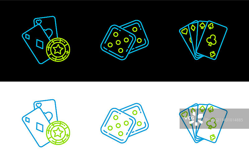 扑克牌和赌场筹码组合图片素材