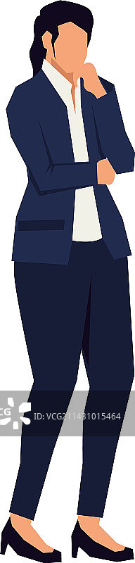 思考中的优雅女商人图片素材