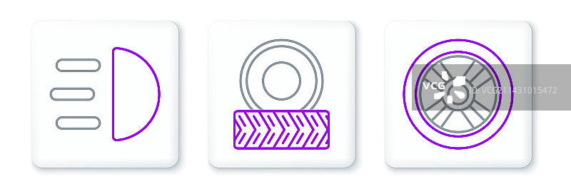 汽车车轮远光灯图标图片素材