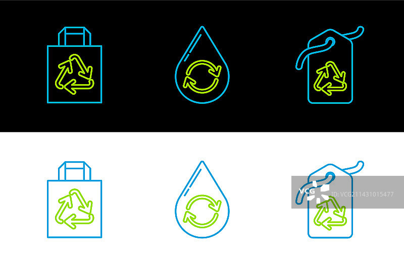 带回收标志的标签、纸质购物线性图标图片素材
