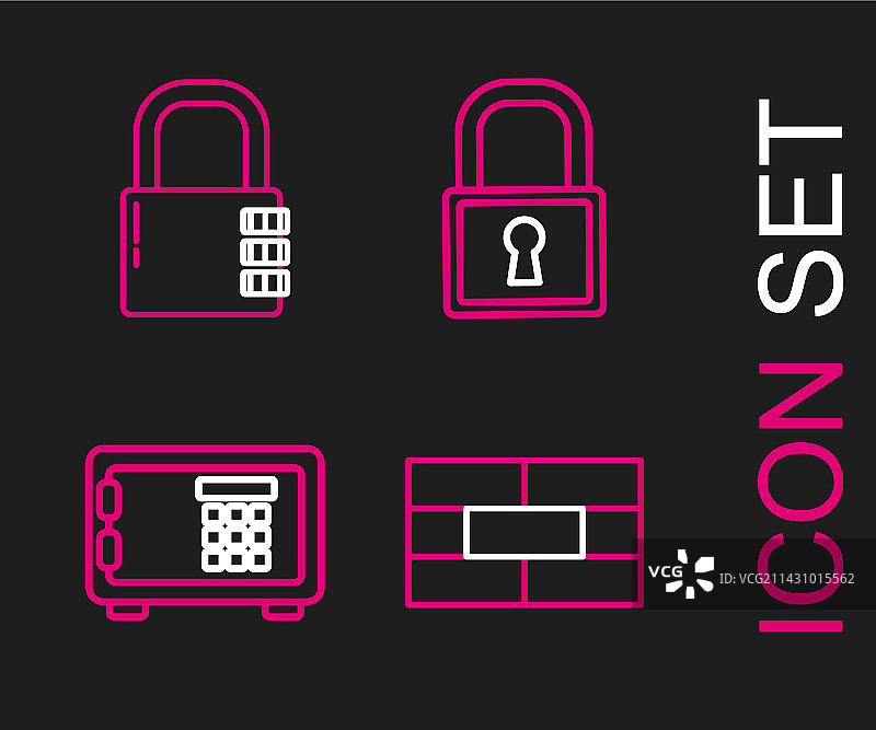 砖块保险箱密码锁组合图片素材