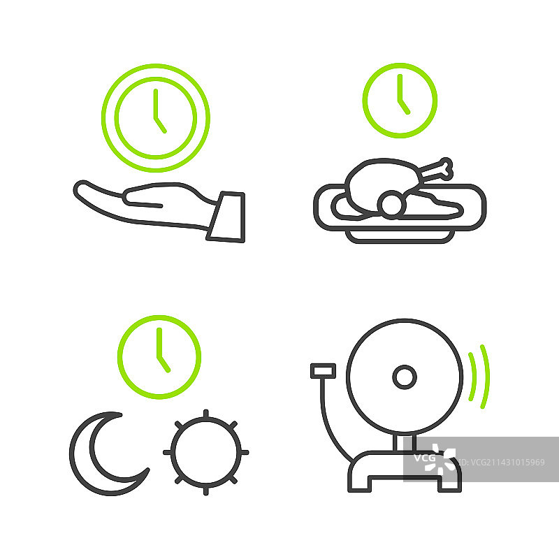 带闹钟的昼夜图案图片素材