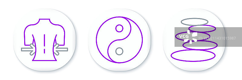 热石按摩阴阳堆叠线条图片素材