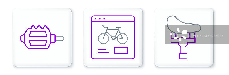 自行车车座脚蹬租赁App线性组合图片素材