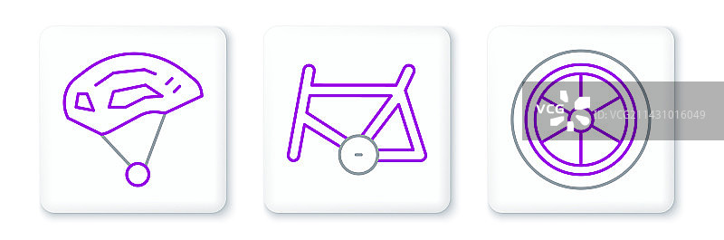 自行车车轮头盔和车架图标图片素材