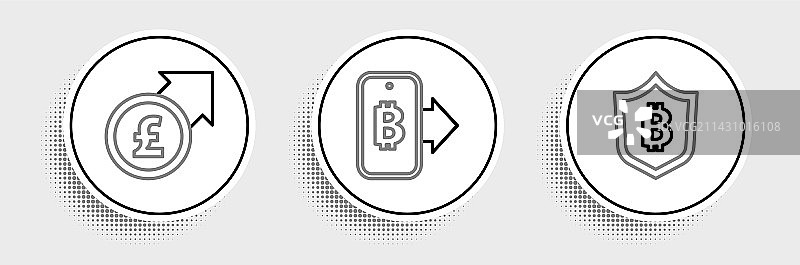 比特币金融增长盾牌图标图片素材