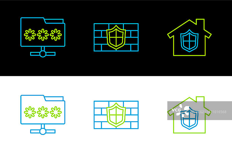 受保护文件夹家用线条组合图片素材