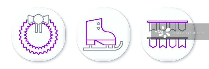 带旗帜的狂欢节彩带（圣诞节主题）图片素材