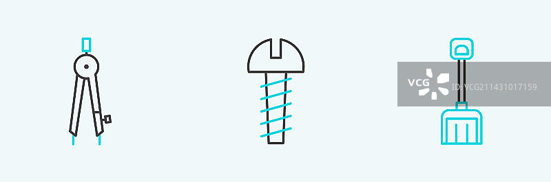 雪铲、圆规和金属图片素材