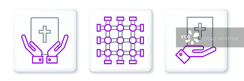 《圣经》上的誓言和监狱窗户线条图片素材