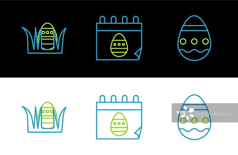 复活节彩蛋日历图标合集图片素材